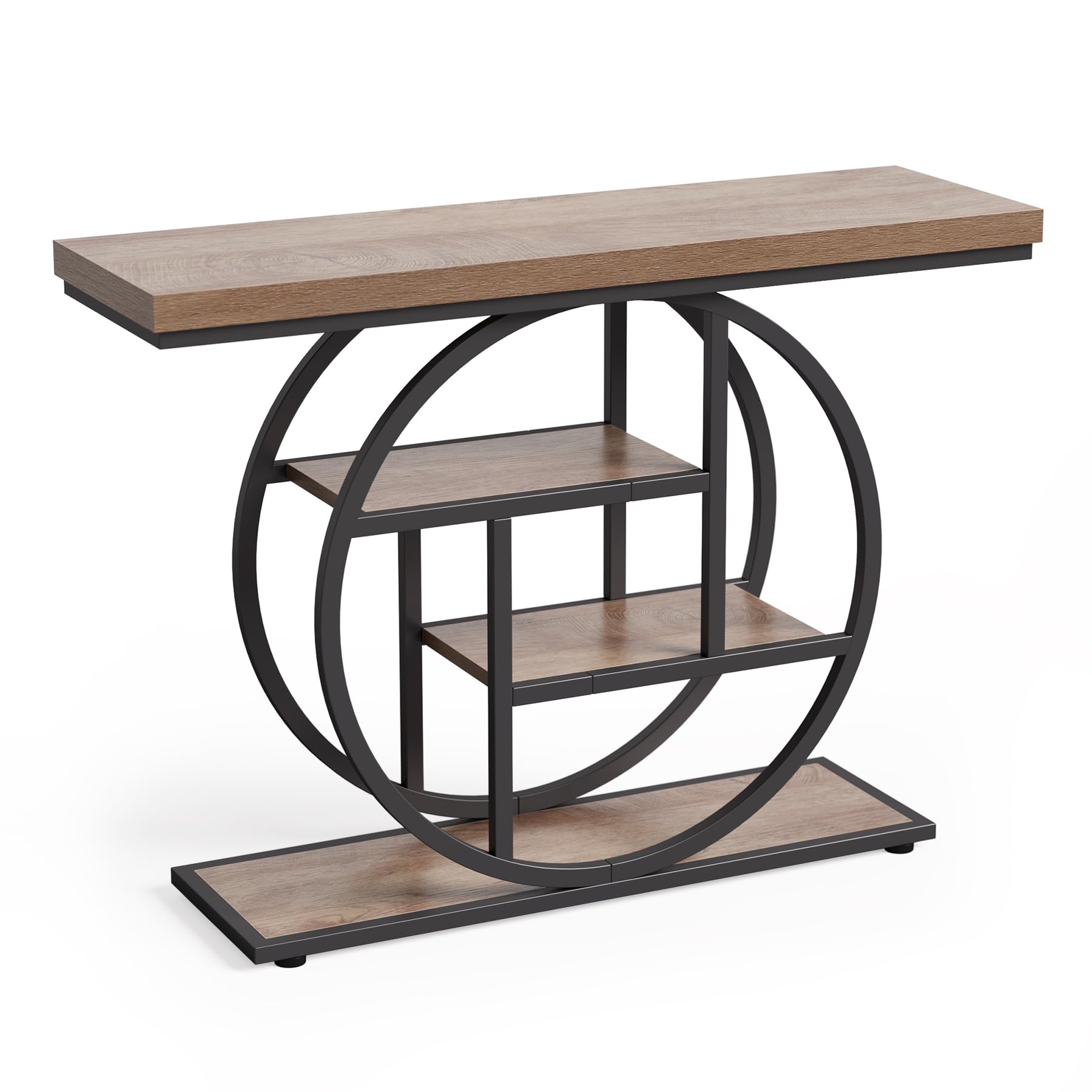 LITTLE TREE Console Table, 4-Tier Entryway Table Behind Couch Table, 41.3-Inch Farmhouse Sofa Table for Living Room, Foyer Hallway Table for Entrance