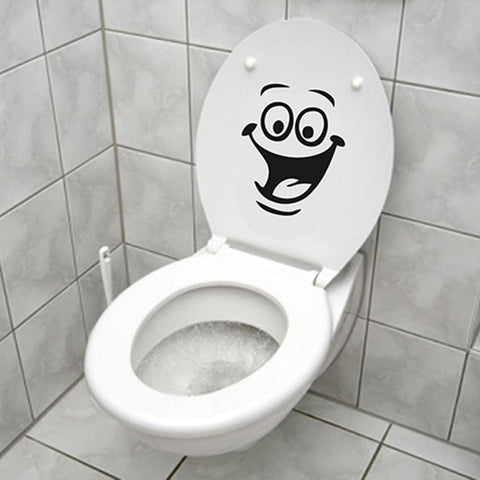 Smiley Face Toilet Sticker | Funny Cheerful Bathroom Stickers | Funny Toilet Seat Sticker