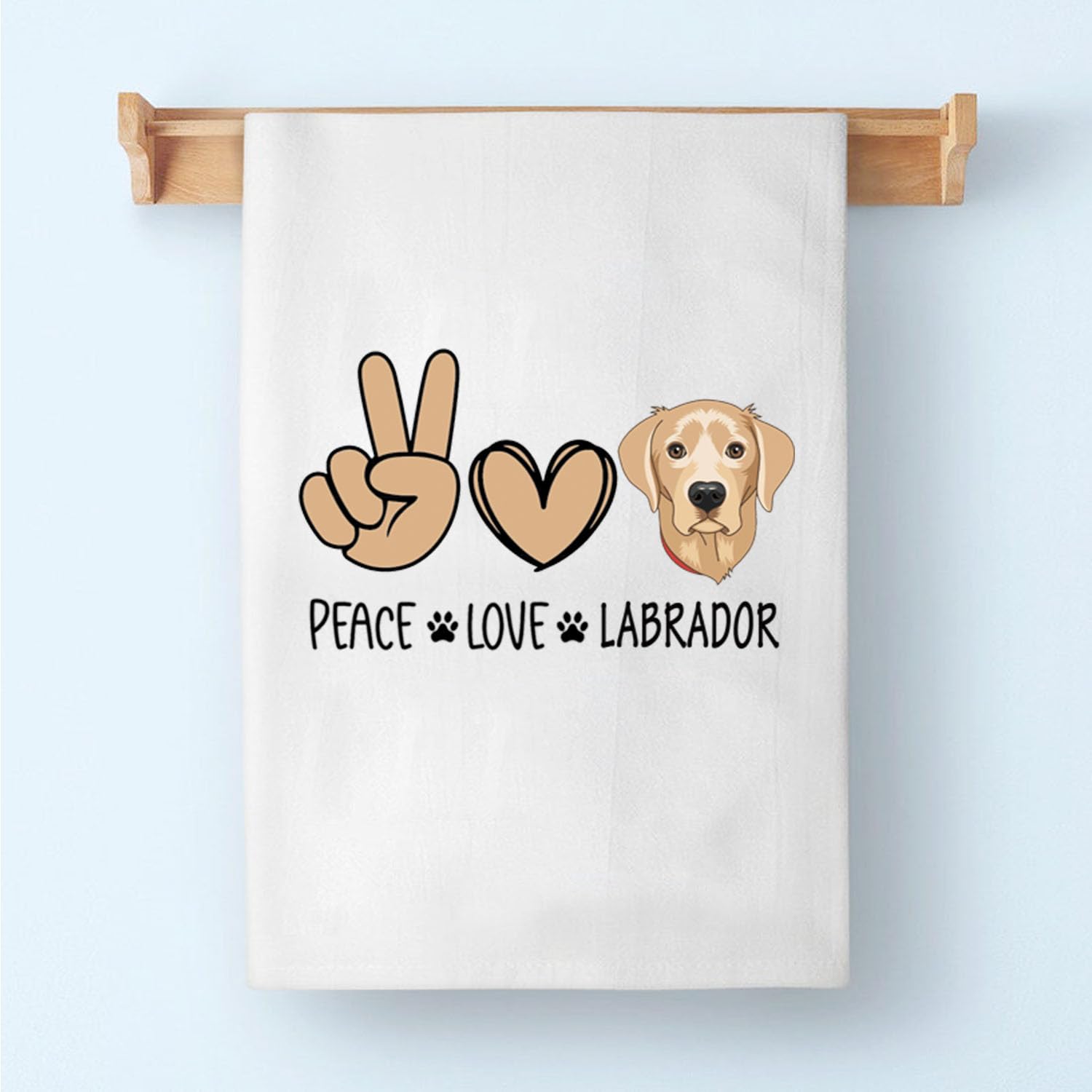 PLITI Labrador Kitchen Towel Labrador Retriever Gift Labrador Lover Gift Peace Love Labrador Gift Labrador Mom Gift (Peace Labrador TWU)