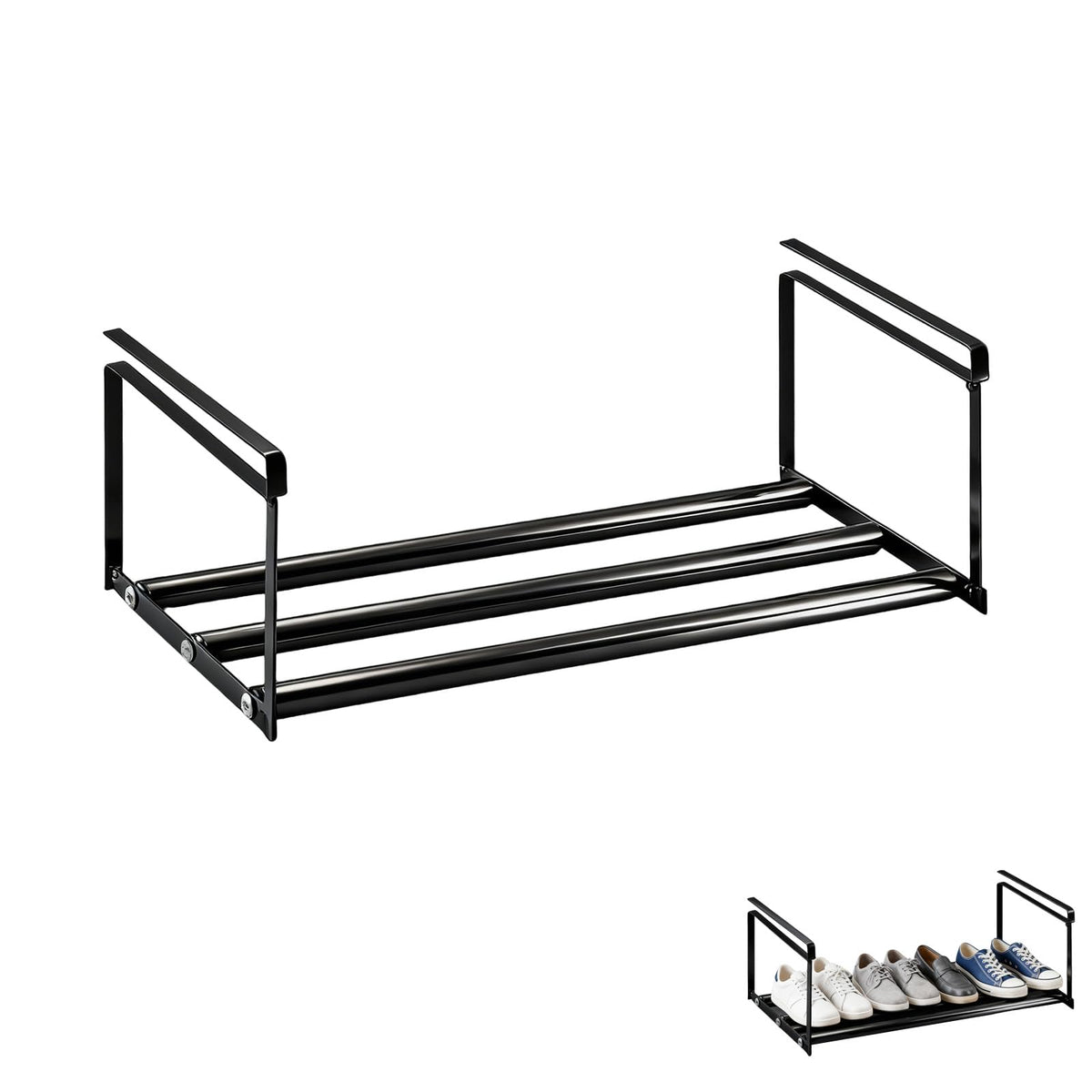DHSUN Hanging Shoe Rack Storage In The Wardrobe, Length Adjustable 40-70CM, Plug-and-Play