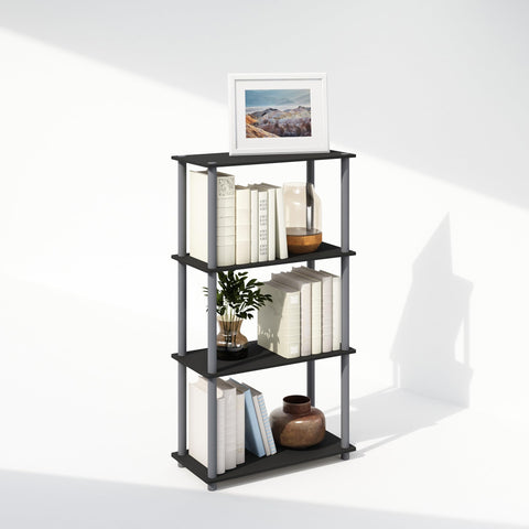 Furinno TURN-N-TUBE Book Shelf, 4-Tier Bookshelf, Bookcase with Multipurpose Compact Display Rack, 29.46 x 59.94 x 109.73 cm, for Living Room