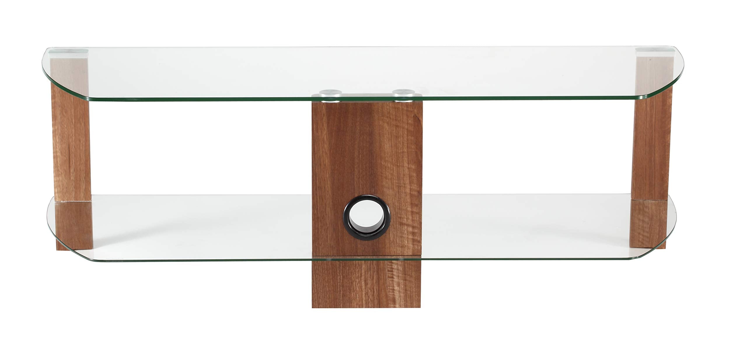 Alphason Century 1200 TV Stand - Walnut & Clear Glass