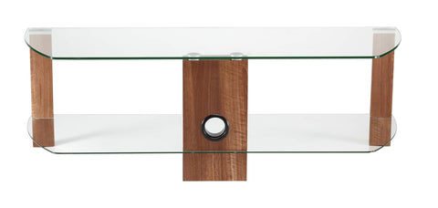 Alphason Century 1200 TV Stand - Walnut & Clear Glass