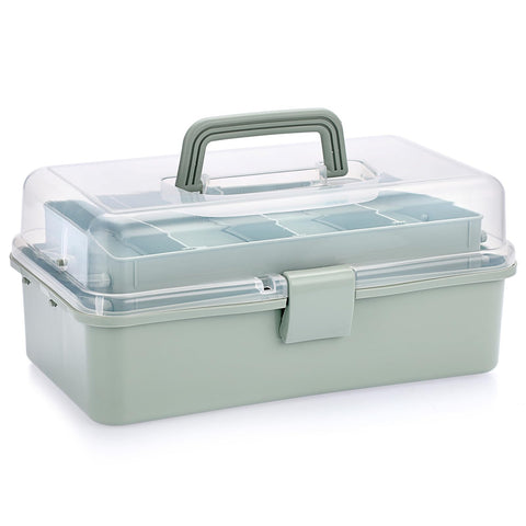 IGNPION 3 Tiers Craft Stackable Storage Box，Plastic Tool Dividers Organiser