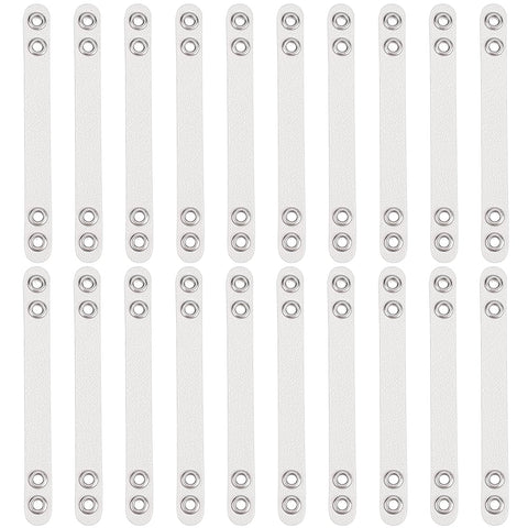 NBEADS 20 Pcs Coat Hanging Chains, Imitation Leather Bag Webbing Straps with Silver Metal Eyelets Durable Coat Loops Hanger Straps for Coats Jackets