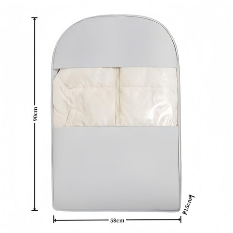 Science Compression Zipper Hanging Garment Bag（Medium） - Waterproof Dustproof Moth Proof Storage Organizer for Winter Coats & Down Jackets