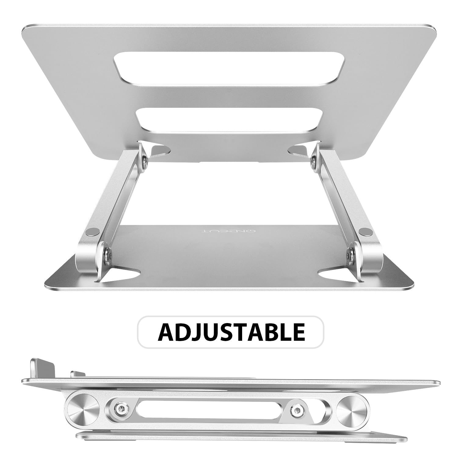 OneCut Adjustable Laptop Stand, Aluminium Alloy, Multi-Angle Stand with Heat-Vent to Elevate Laptop, Adjustable Notebook Sand for Laptop