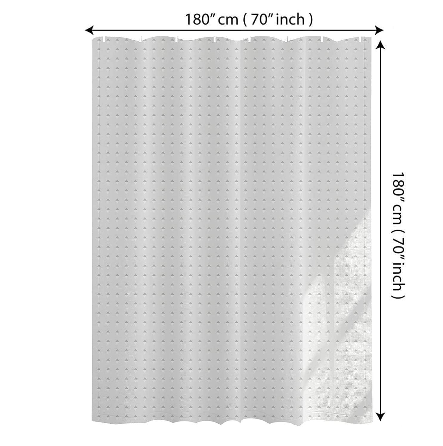 HTUK Waterproof Shower Curtains 180 x 180cm With 12 Hooks Mildew And Mould Resistant Fabric Shower Curtain 100% Polyester Diamond Pattern Shower
