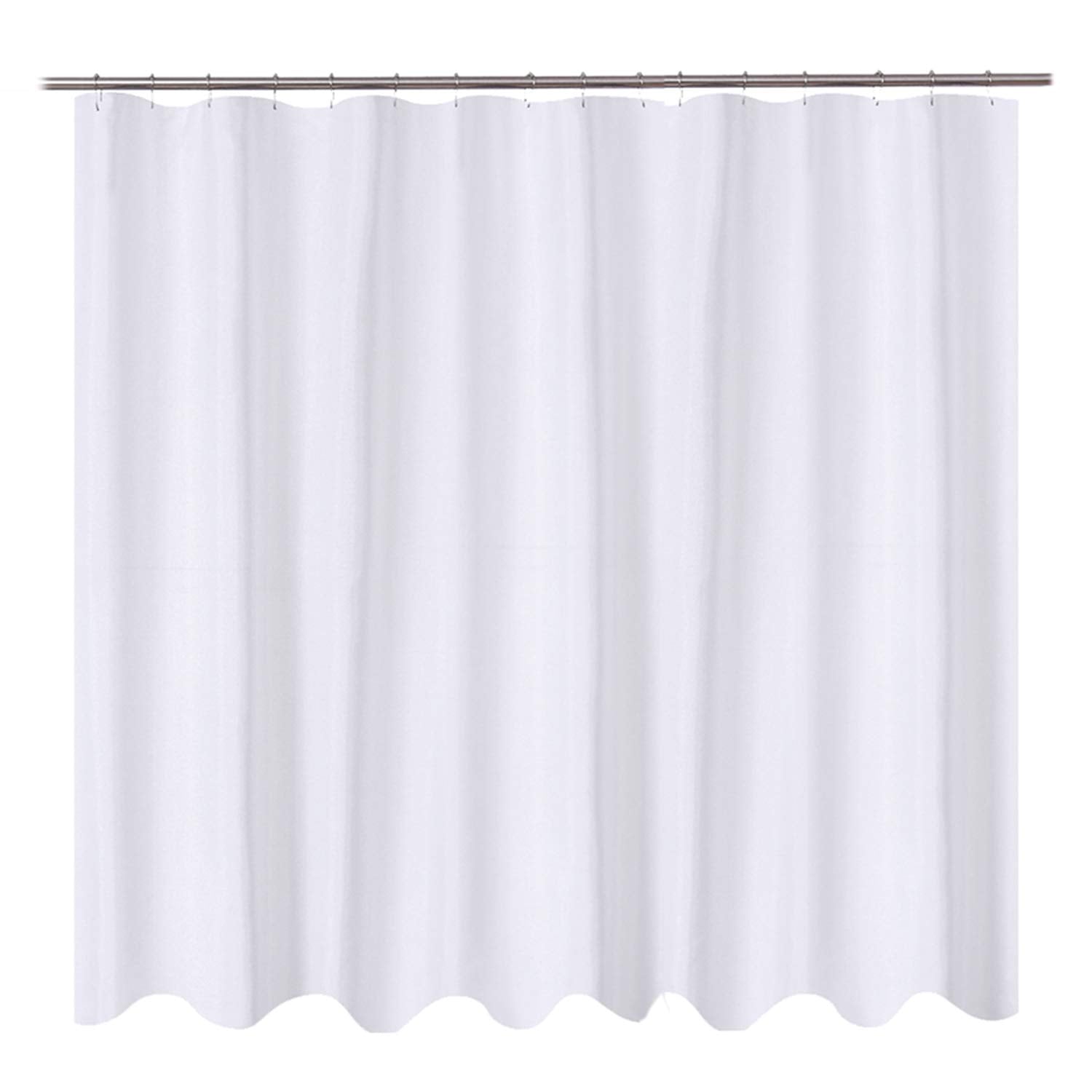 N&Y HOME Fabric Shower Curtain Liner 96 x 78 inch XL Size, Hotel Quality, Washable, Water Repellent, White Bathroom Curtains with Grommets, 96x78