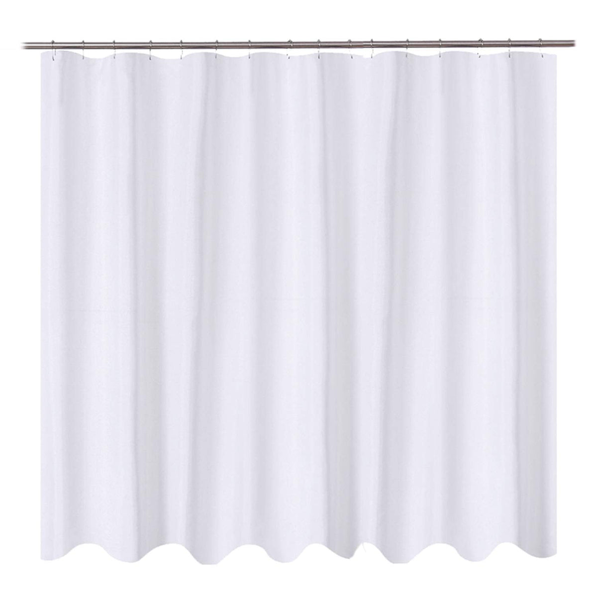 N&Y HOME Fabric Shower Curtain Liner 96 x 78 inch XL Size, Hotel Quality, Washable, Water Repellent, White Bathroom Curtains with Grommets, 96x78