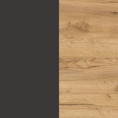 Germania Shoe cabinet 1319-549 GW-Ameca, in graphite/Navarra oak finish, with soft-close doors, 83 x 99 x 22 cm (WxHxD)