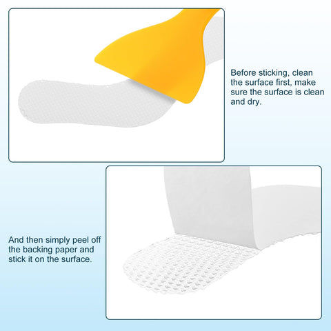 sourcing map 24pcs Non-Slip Bathtub Stickers, Anti Slip Shower Stickers Safety Shower Treads Adhesive Appliques with Scraper for Bath Tub Shower