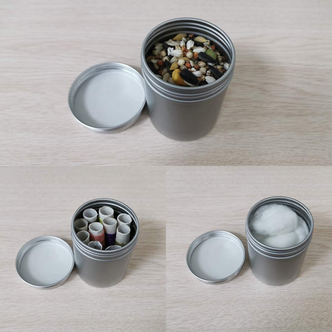 sourcing map 6 Pack 4.4oz Round Aluminum Cans Tin Can Screw Top Metal Lid Containers for Crafts, 130ml