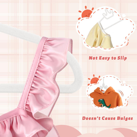 ManGotree 12.6" Kids Velvet Hangers Non-Slip Baby Hangers 20 Pack White