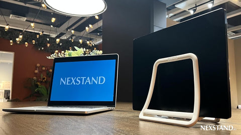 NEXSTAND K11 Vertical Laptop Stand – Adjustable Space-Saving Desktop Organiser for Laptops, MacBooks, Tablets, and e-Readers – Self-Locking