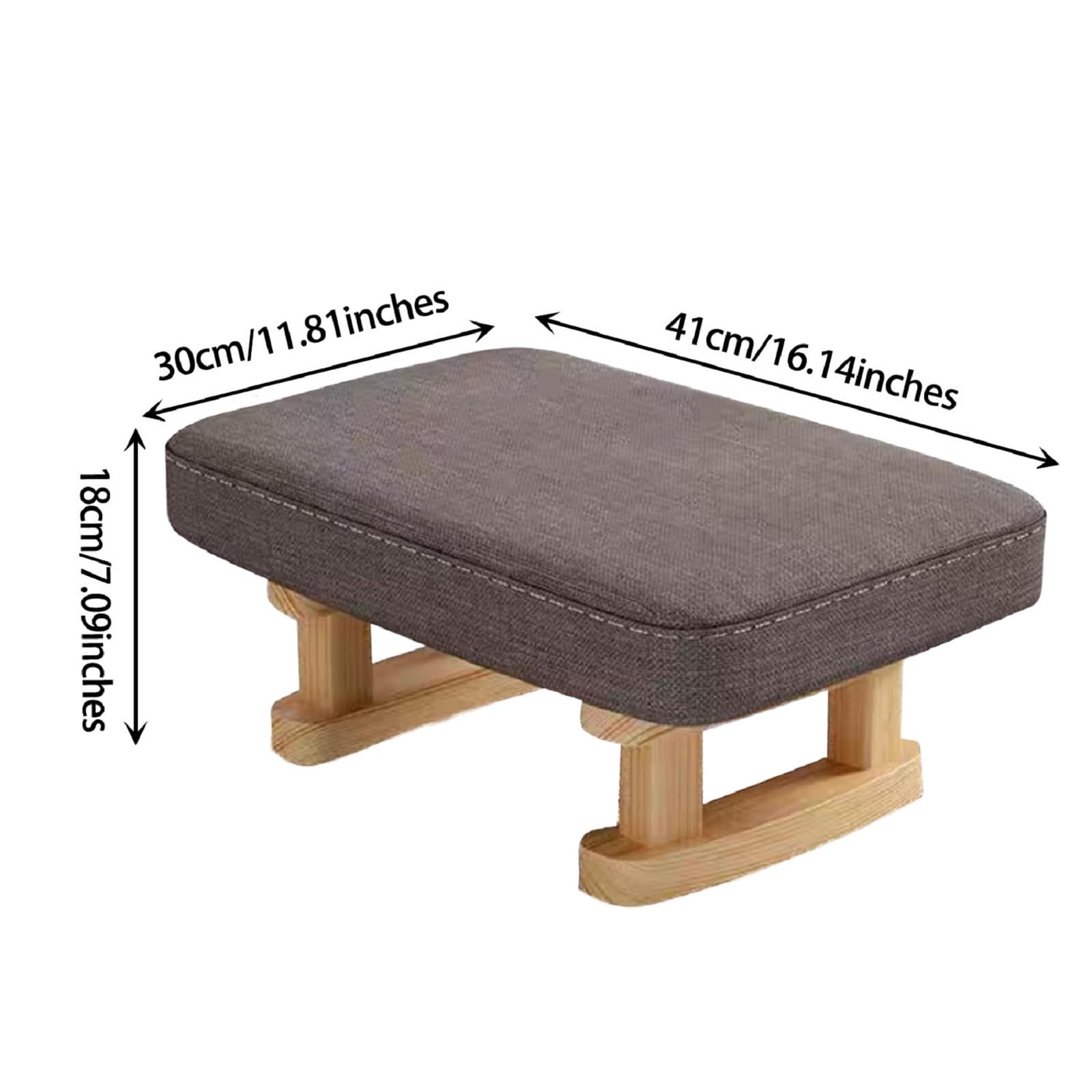 Foot Stool, Pouffe Footstool with Removable Cover, Linen Fabric Small Footstool with Cushion