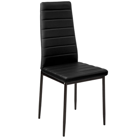 Panana Stunning Modern Faux Leather Black White 4/6 Chair Set for Dining Kitchen Room (Black, 6PCS)