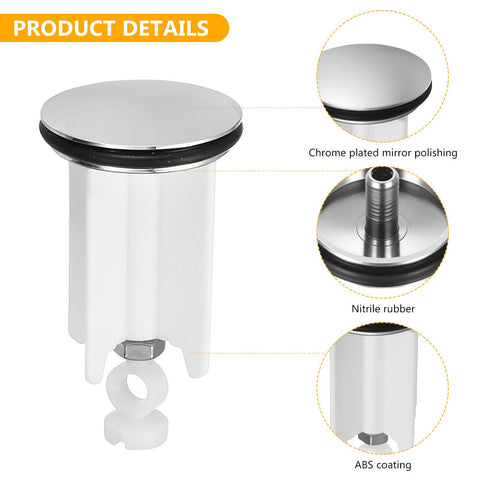 2 Pcs Universal Sink Plug Bathroom Kitchen Pop Up Sink Plugs, 40mm Height Adjustable Pop Up Basin Plug Replacement