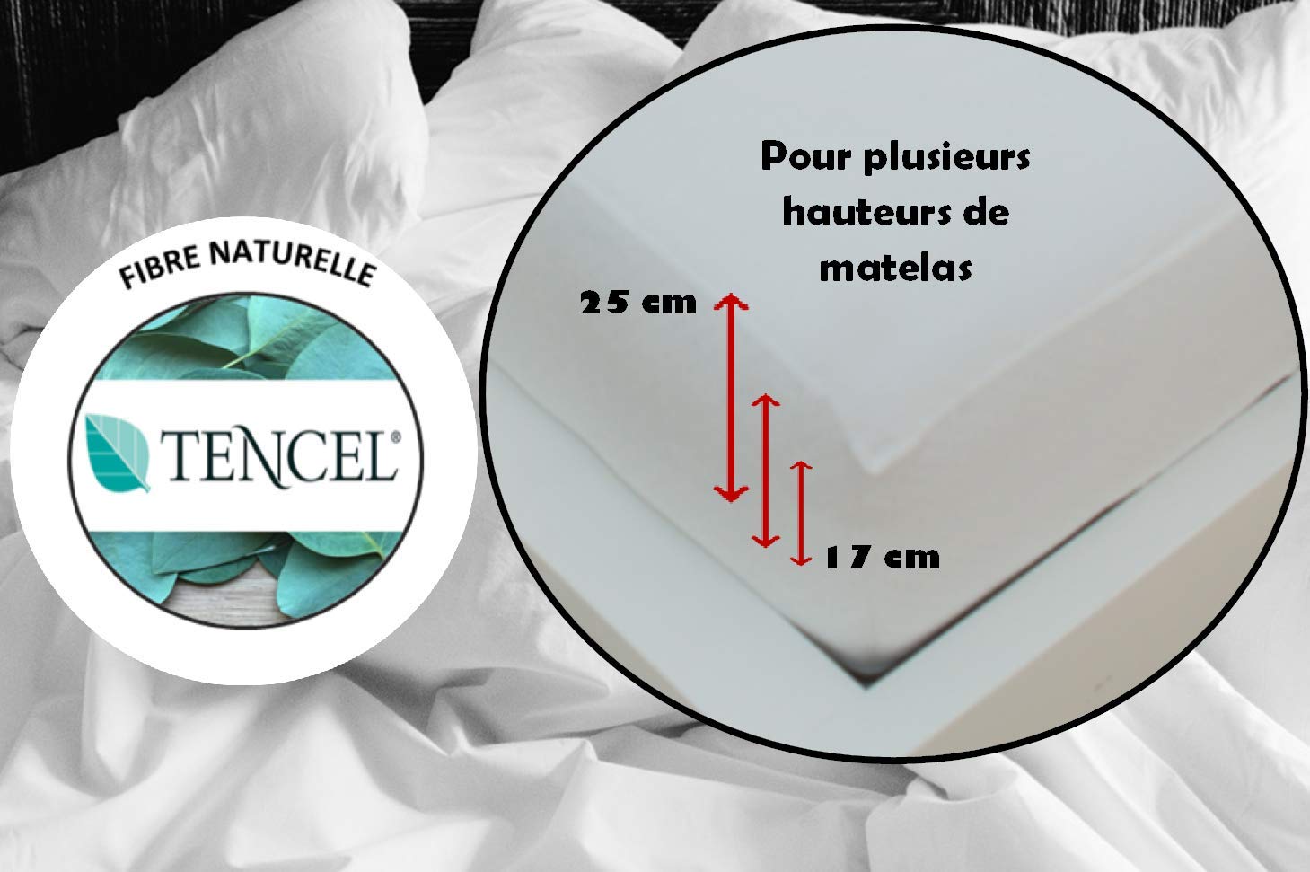 Abeil Tencel PU (Polyurethane) Waterproof Mattress Protector, white, 90 x 190 cm