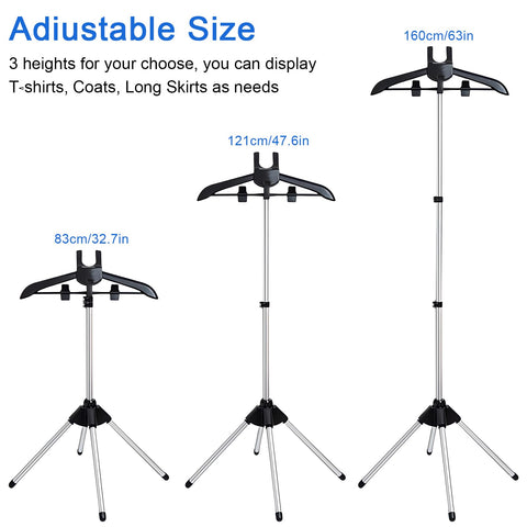 Adjustable T Shirt Display Stand, 32-63 inch T Shirt Display for Adult