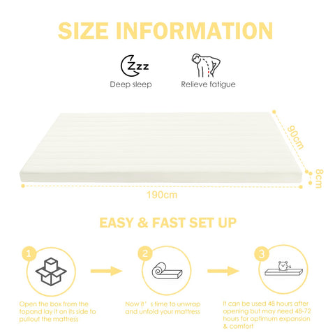 MeMoreCool Roll Up Floor Mattress Single 190x90cm, Beige