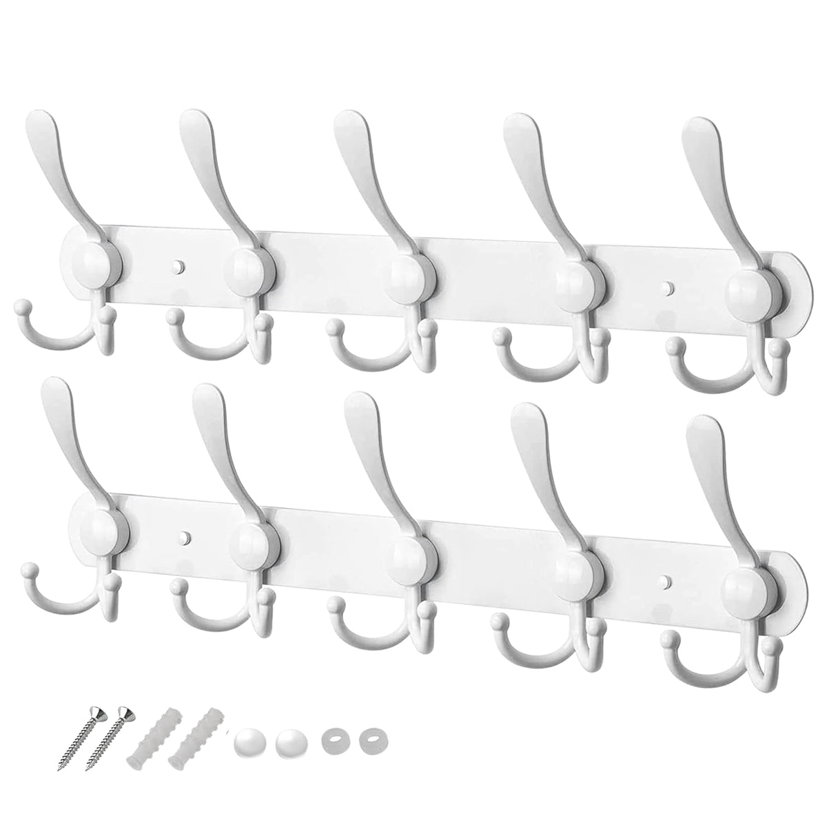 GlazieVault Coat Hooks for Wall - Stainless Steel Coat Racks (2 Pack) - Heavy Duty Coat Hook Wall Mounted