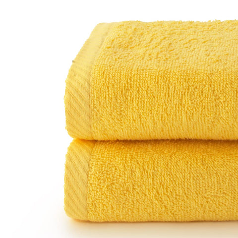 Top Towel - Plus - Large Bath Towels - Bathroom Towels - 2 Hand or Sink Towels - 50 x 100 cm - 100% Cotton - Lemon