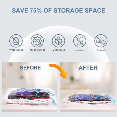 Vacuum Bags,Vacuum Storage Bags for Clothes 50x70cm,4Pcs Vacuum Travel Bag with Pump,Space Saver Baggs,Compression Storage Sealer for Blanket