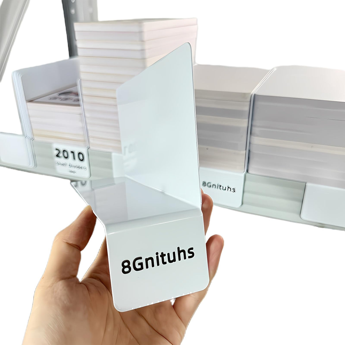 8Gnituhs 50 Pcs7.8 X 4 Inch Shelf DIvider,Index Card Holder,Storage Bin Labels,bin Labels for Storage Bins,Library Card Pockets,Large Label Maker for