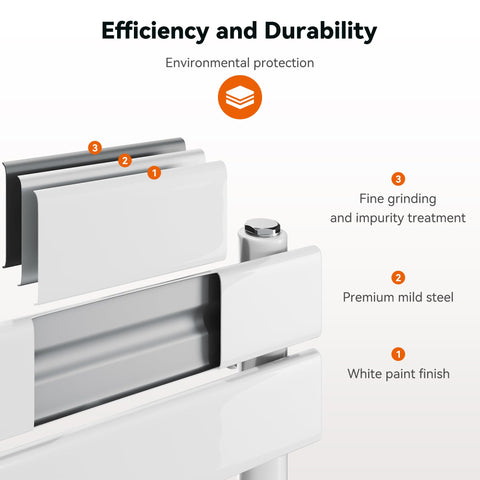 ELEGANT 600W 1250 x 500mm White Electric WiFi-Controlled Heated Towel Rail