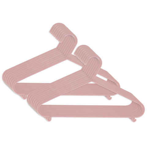 Bieco Kids Clothes Hangers 16 Pack Dusty Rose | Length approx. 30 cm | Baby Hangers | Plastic Children's | Baby Wardrobe Organiser | Clothes