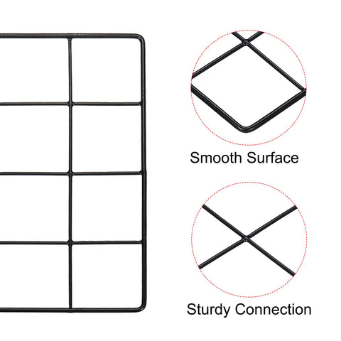 PATIKIL 8"x8" Wire Grid Panel, 1 Pack Wall Grid Decorative Panels Board Photo Pictures Display Decor Hanging Organizer for Home Office, Black