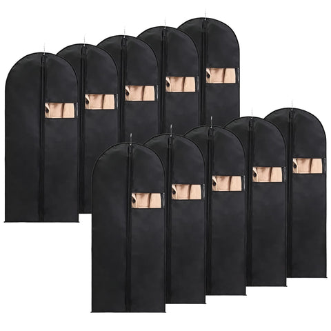 Xivicii 10Pcs Suit Bags for Men, Foldable Suite Covers, Waterproof Garment Protectors with Clear Window for Clothes Coats (60 * 100cm)