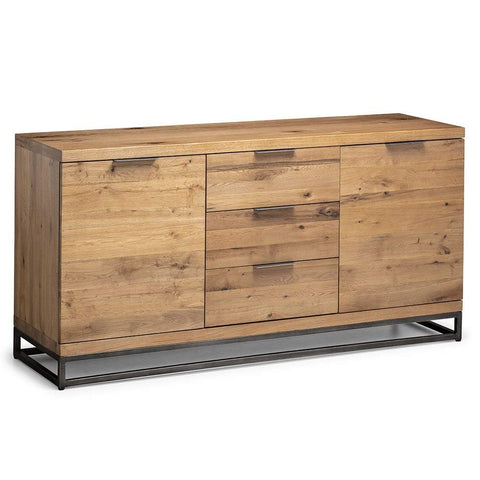 Julian Bowen Brooklyn Sideboard - Oak, Oak & Metal - H75 x W150 x D45cm