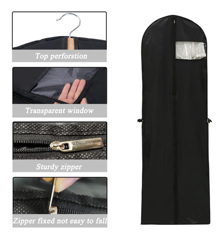 1 Pack Long Dress Covers Bag Dust Proof Clothes Covers Moth Proof Garment Bag Wedding Dress Bag Folding Long Coat Cover for Coat Gowns Dresses Shirts