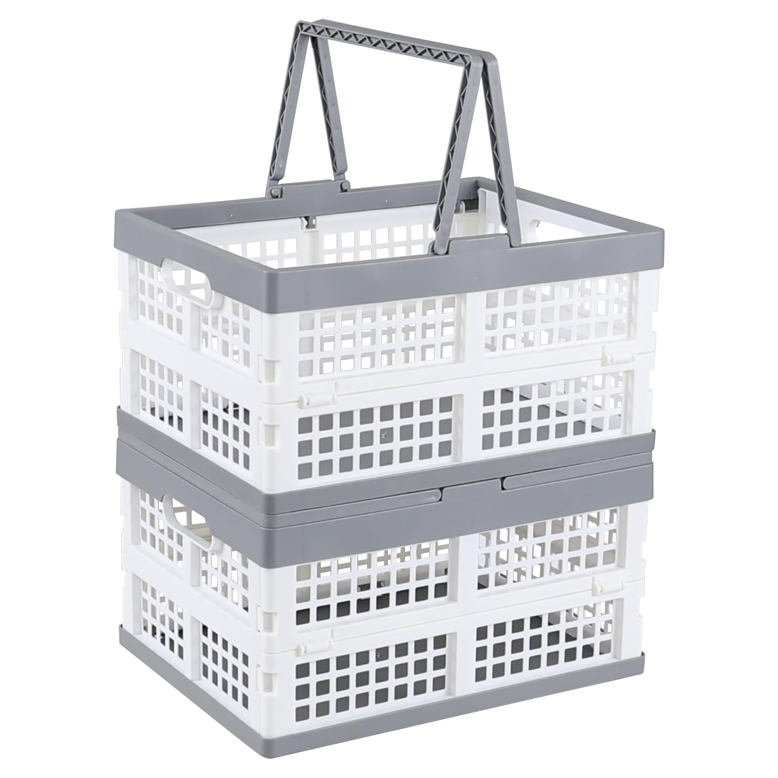 Dehouse 15 L Collapsible Crates with Handles, Collapsible Grocery Shopping Basket
