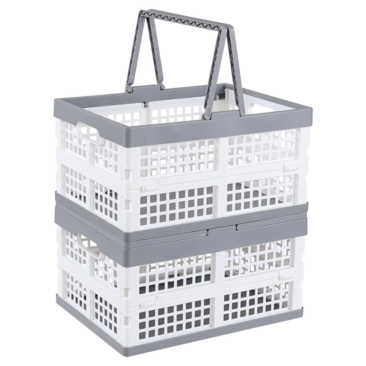 Dehouse 15 L Collapsible Crates with Handles, Collapsible Grocery Shopping Basket