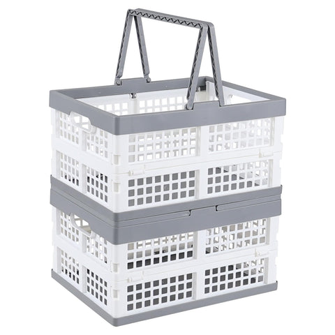Dehouse 15 L Collapsible Crates with Handles, Collapsible Grocery Shopping Basket