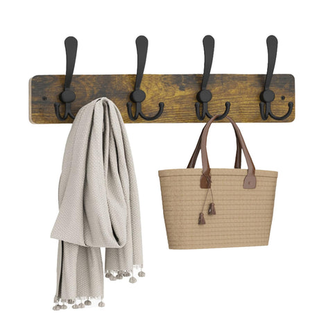 YMYNY Coat Hooks Wall Mounted, Rustic Brown HWS005H
