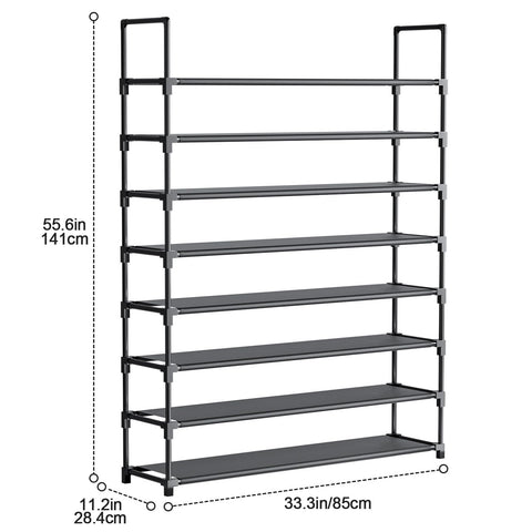OYREL Shoe Rack 8 Tier 32-40 Pairs Shoes, Shoe Storage Large with Hooks