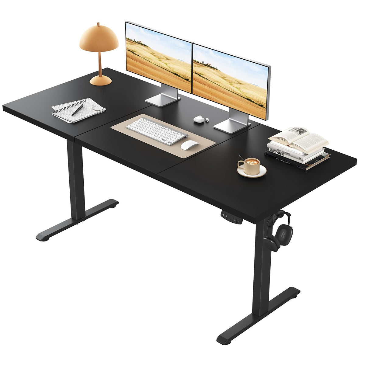 Klicelor Electric Standing Desk, 2 Memory Buttons for stand & sit, 140x60