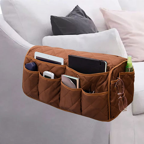 Faxianther Sofa Armrest Organizer Waterproof Couch Arm Rest Storage Bag Magazine Books Remote Control Phone Letter Pockets Holder Caddy Table