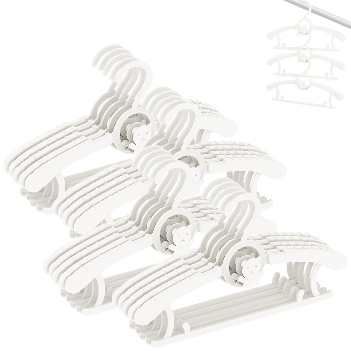 Baby Clothes Hangers 20 Pack, Plastic Kids Hangers Space Saving for Closet