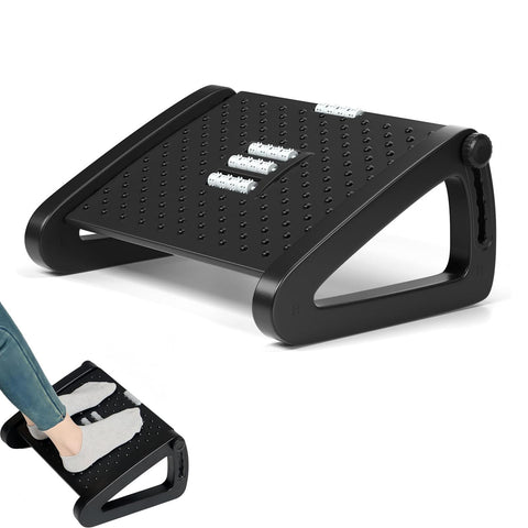 Foot Rest for Under Desk at Work,Adjustable Height Footrest Ergonomic Foot Stools for Under Office Desk,Rocking Footrest with Roller Massager-Leg