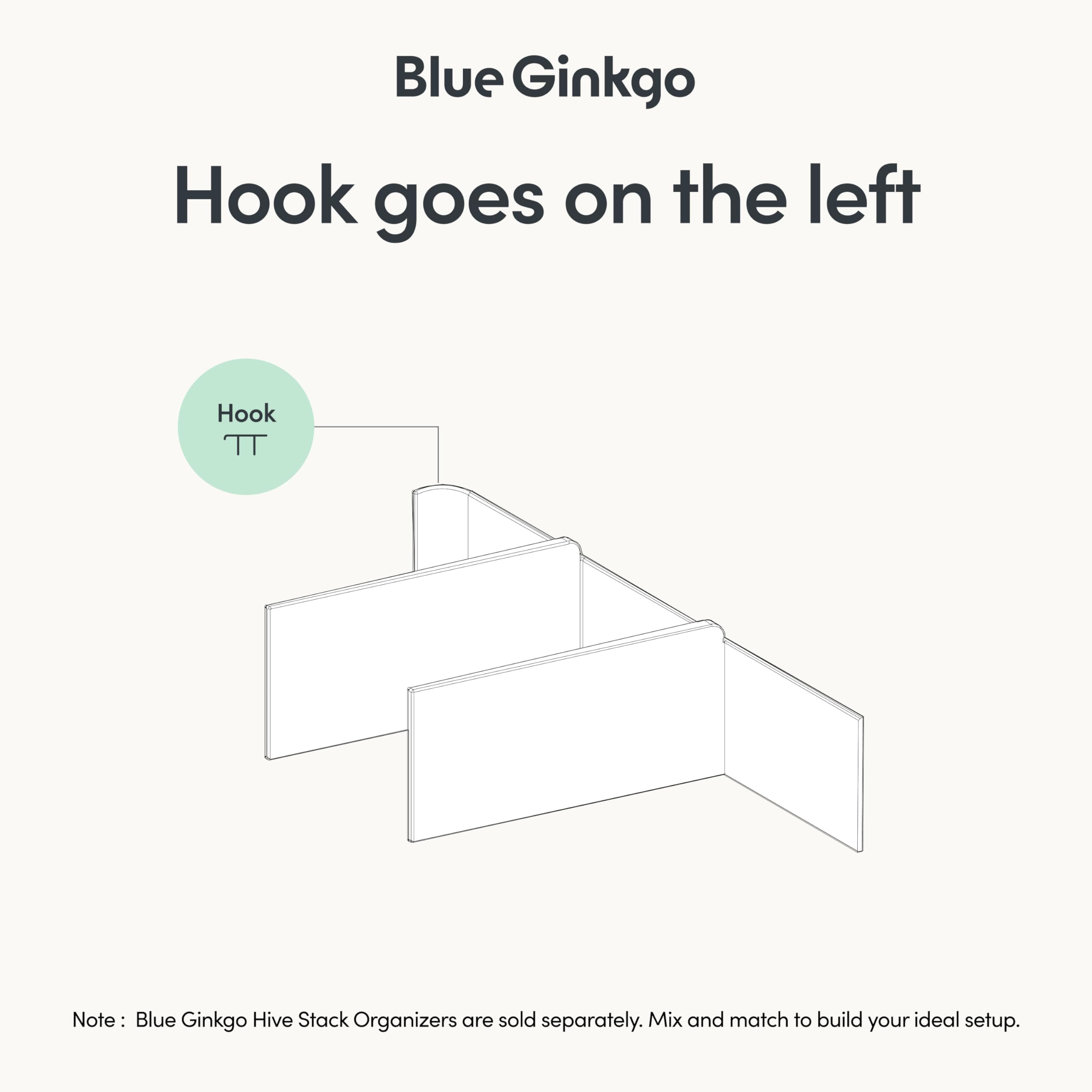 Blue Ginkgo Hive Stack Organizer Partition, White