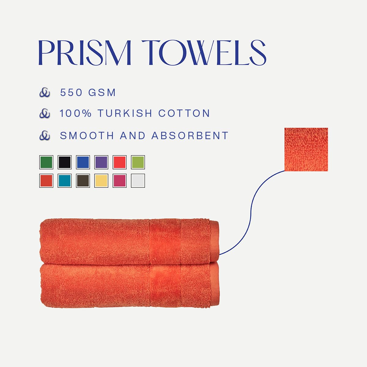 Christy Prism Bath Towel Set | 6 pieces | Vibrant Colours | 100% Turkish Cotton | Super Soft and Fluffy | Quick Dry