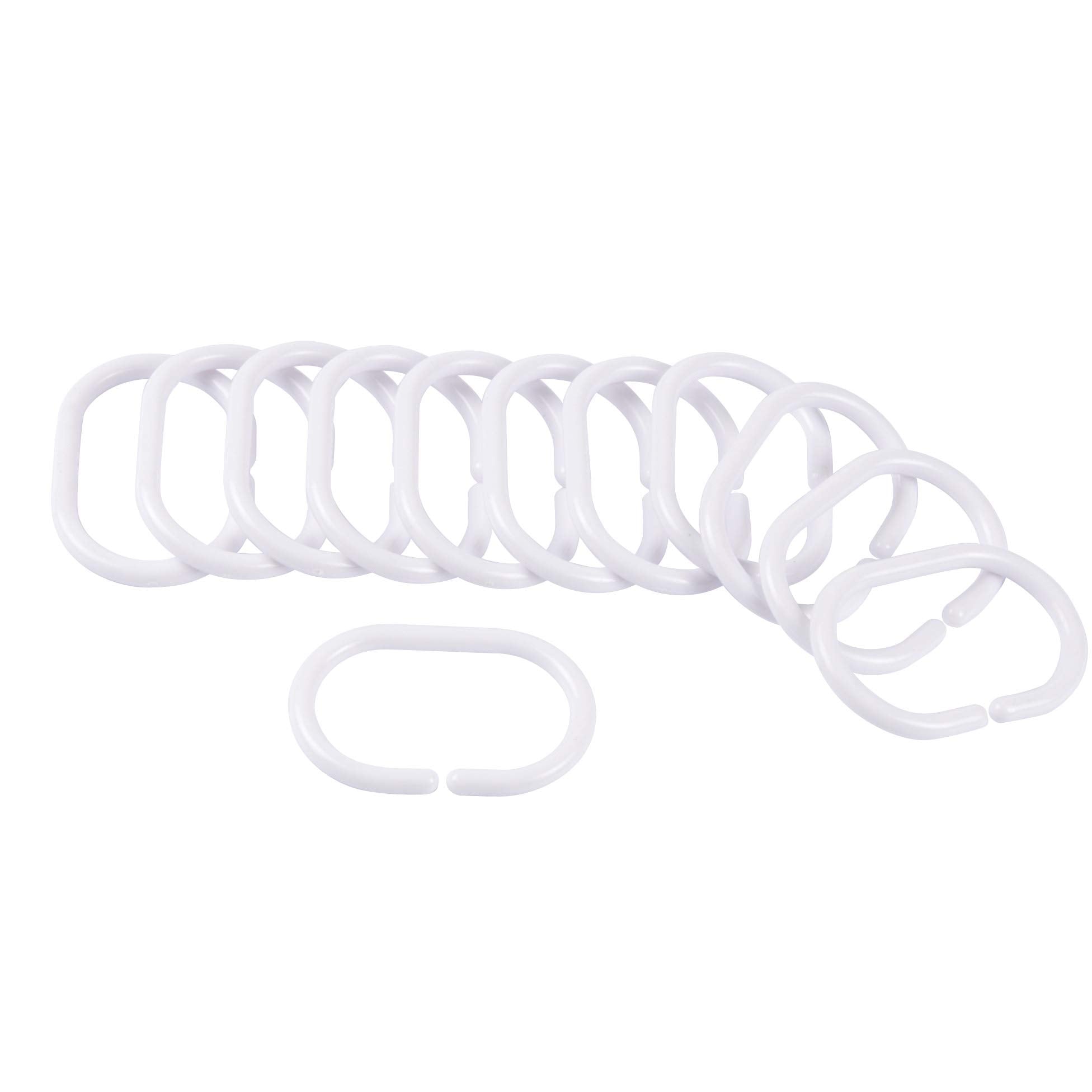 Douceur d'Intérieur Shower Curtain Rings 12 Pieces 4 X 0.4 X 6 cm white