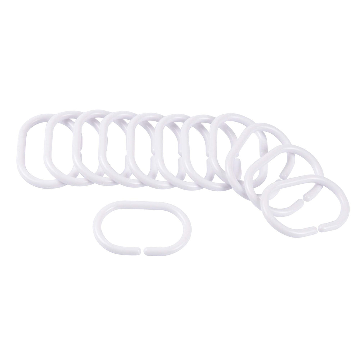 Douceur d'Intérieur Shower Curtain Rings 12 Pieces 4 X 0.4 X 6 cm white