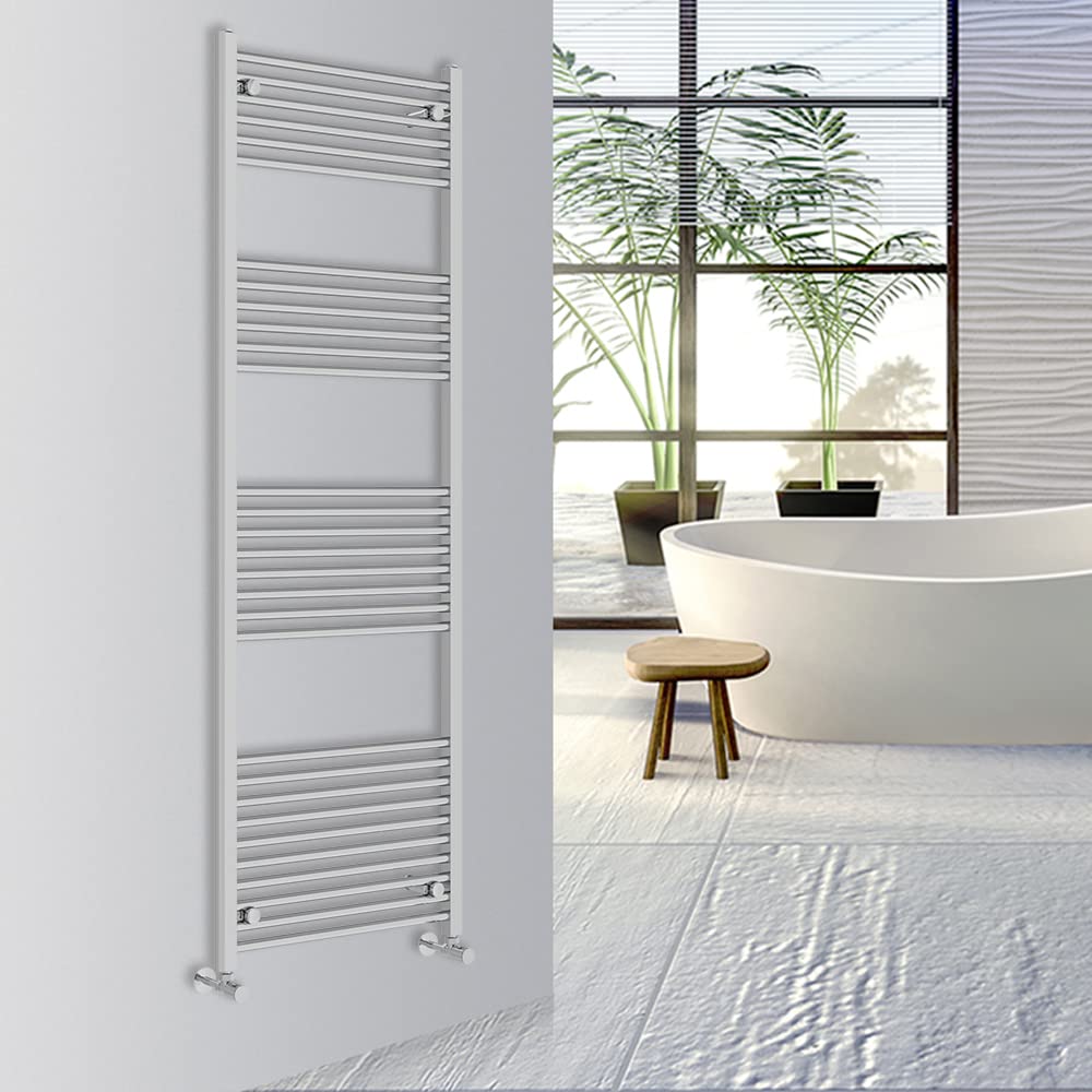 Warmehaus Straight Bathroom Heated Towel Rail Warmer 1800x600mm Chrome