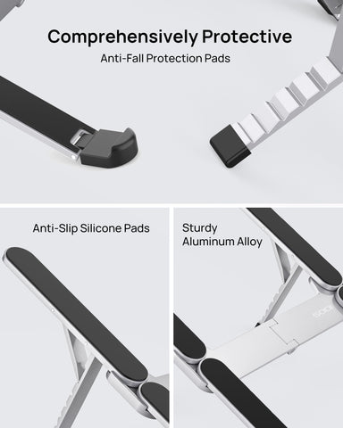 SODI Laptop Stand, Pocket-sized, Foldable and Portable Laptop Stand, 6 Adjustable Levels, Lightweight for Travel/Library/Cafe